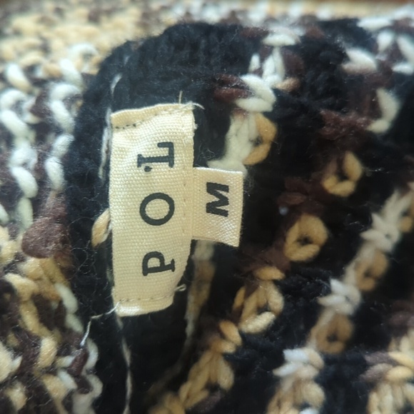 Bohemian Neutral Chunky Knit Festival Hippie Vibes Fringe Cardigan By POL Sz M - Picture 7 of 16